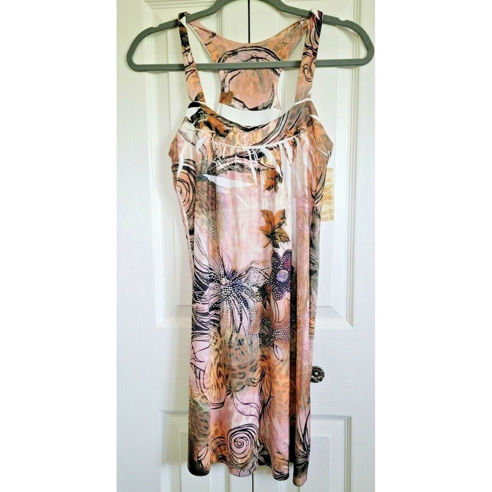 Ocean Breeze Strapless‎ Tie Dye Beach Hippie Sundress Women's Size S NWT